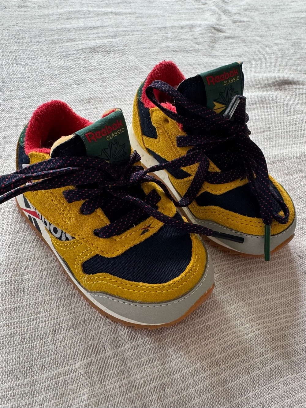 Reebok Kids Yellow, Navy & Red Classic Sneakers